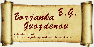 Borjanka Gvozdenov vizit kartica